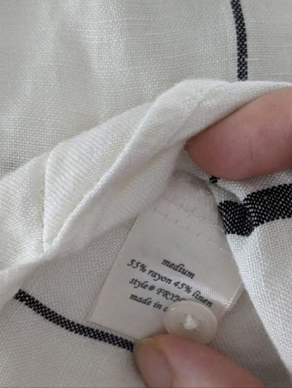 Harper Linen Blend Tie Button Up Too M - Picture 5 of 5